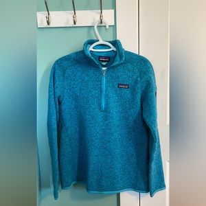 Patagonia Better sweater 1/4 zip pullover, women’s size M in a rich blue. EUC.